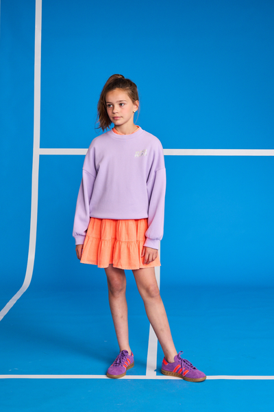 Sweet lilac, punchy orange